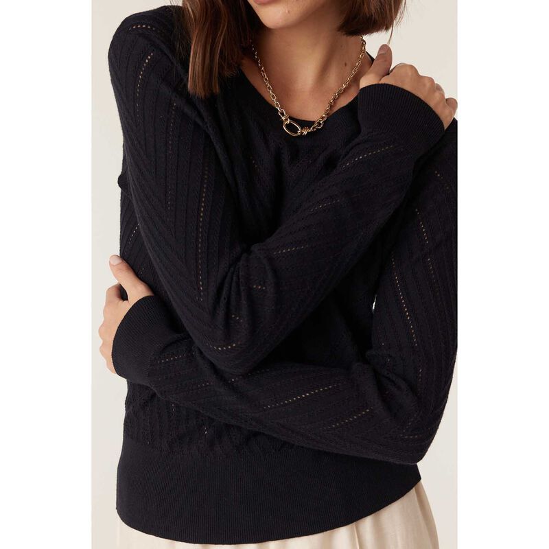Cable Cotton Cashmere Crew Jumper image number 2