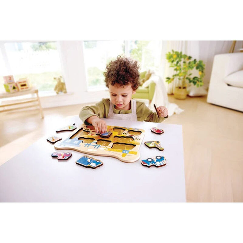 Hape Peg Puzzle - Construction Vehicles image number 1