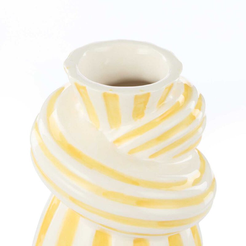Emporium Lulu Collection Twist Stripe Vase Small - Yellow image number 2