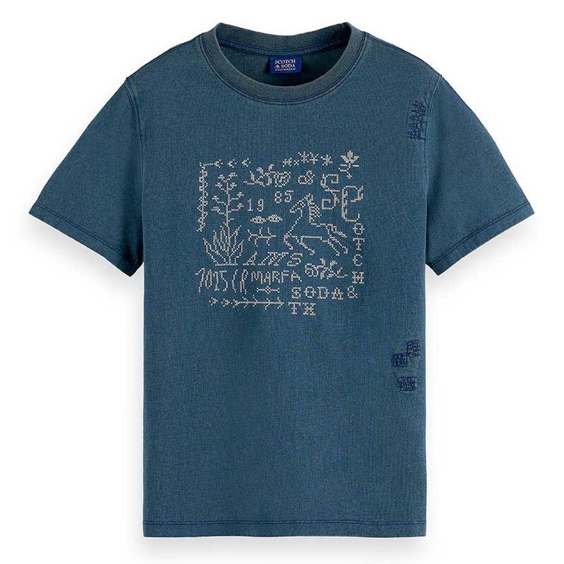 Scotch & Soda Indigo Graphic Regular Fit T-Shirt image number 2