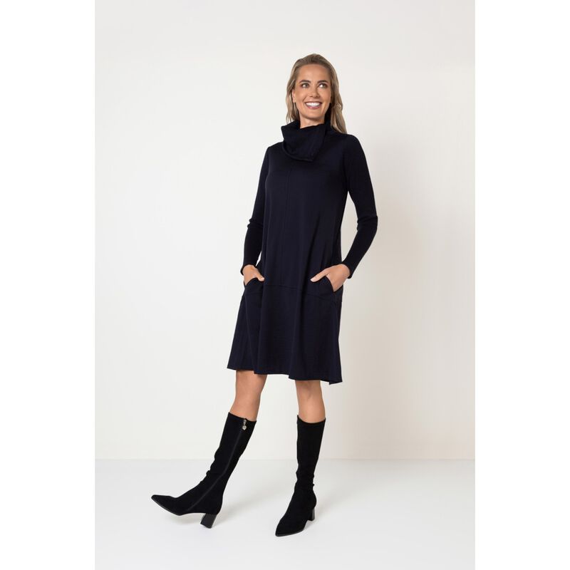 B Merino Cowl Neck Dress image number 10