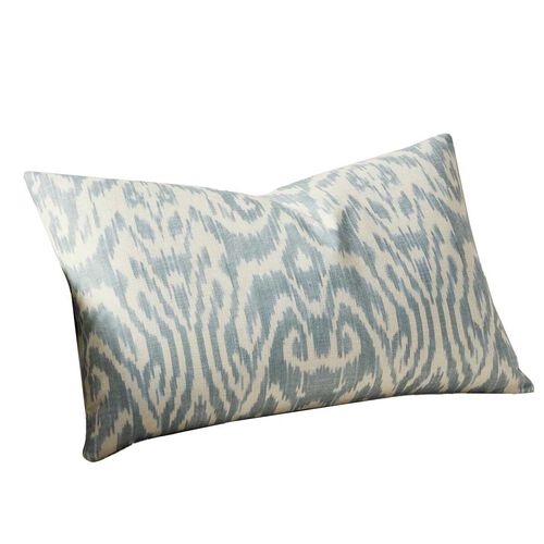 Pottery Barn Vega Ikat Printed Lumbar Cushion Cover 41x66cm Blue Multi