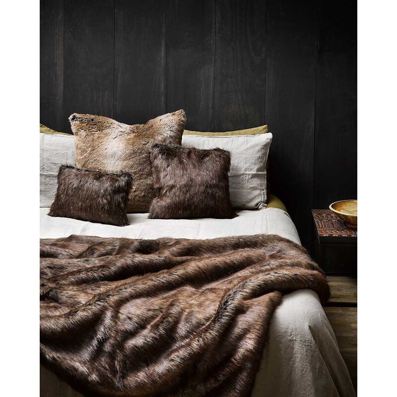 Heirloom Faux Fur Feather Cushion - Husky 45X45cm image number 3