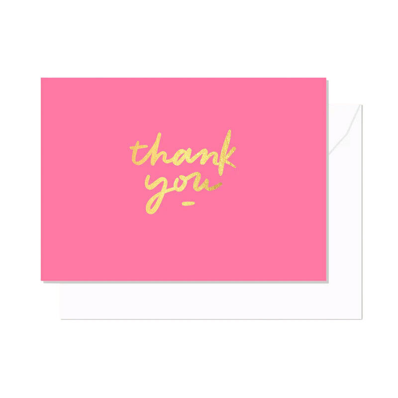 Elm Paper Thank You Script Raspberry Card image number 0
