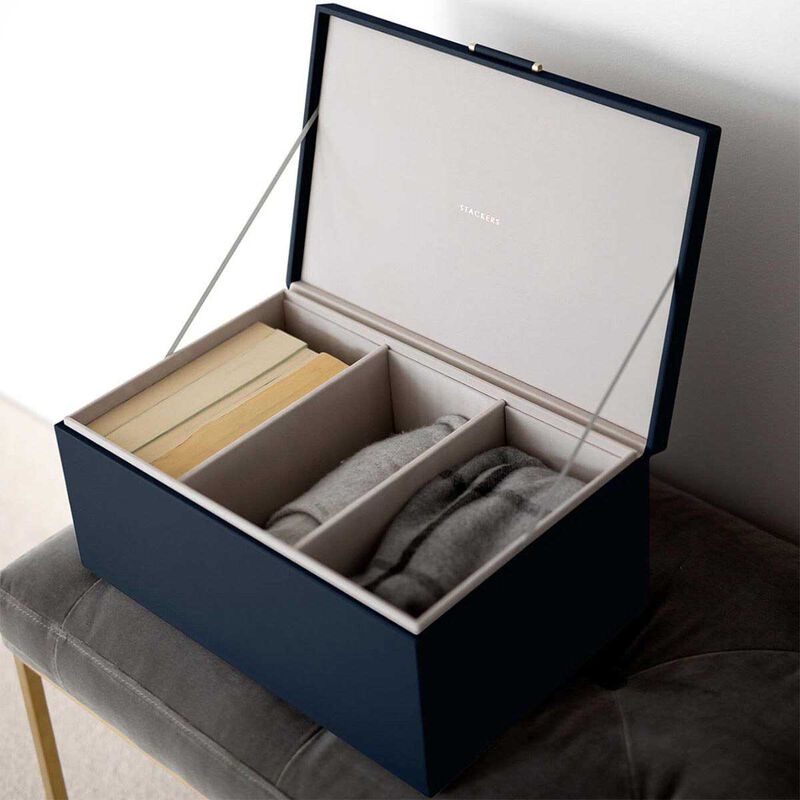 Stackers Medium Lidded Storage Box Navy image number 2