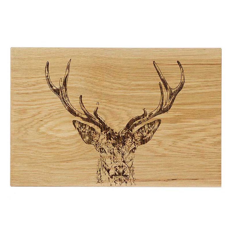 Selbrae House Oak Serving Board - 30cm - Stag Prince image number 0