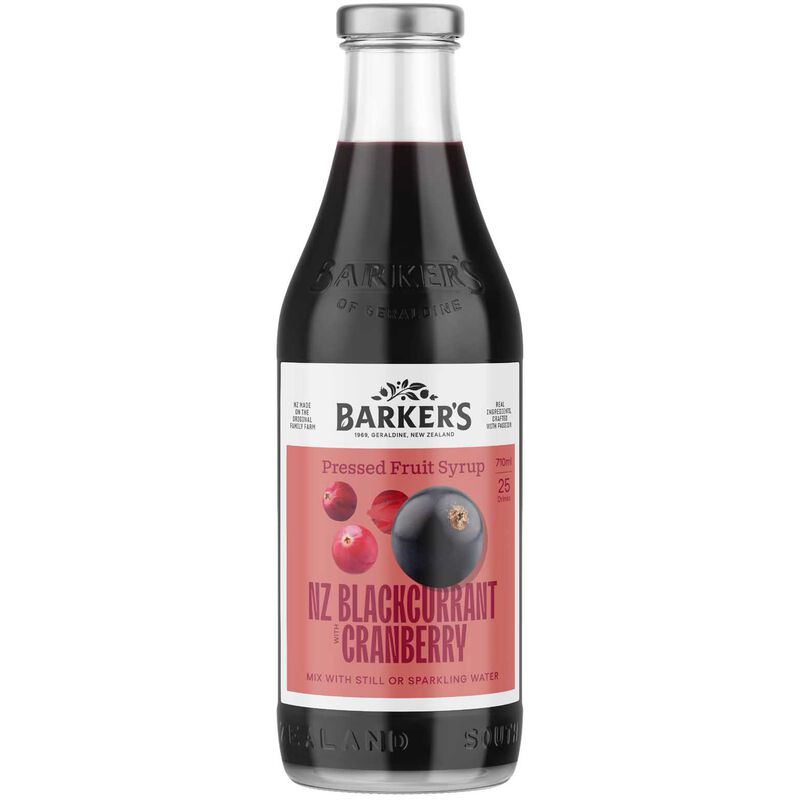 Barker's NZ Blackcurrant with Cranberry Fruit Syrup 710ml image number 0