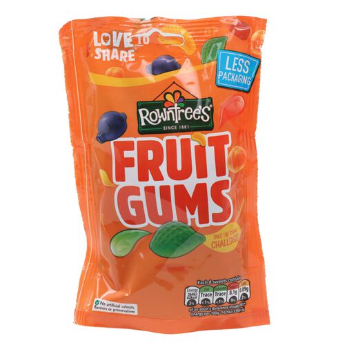 Rowntrees Fruit Gums Vegan Friendly Sweets Sharing Bag 120g