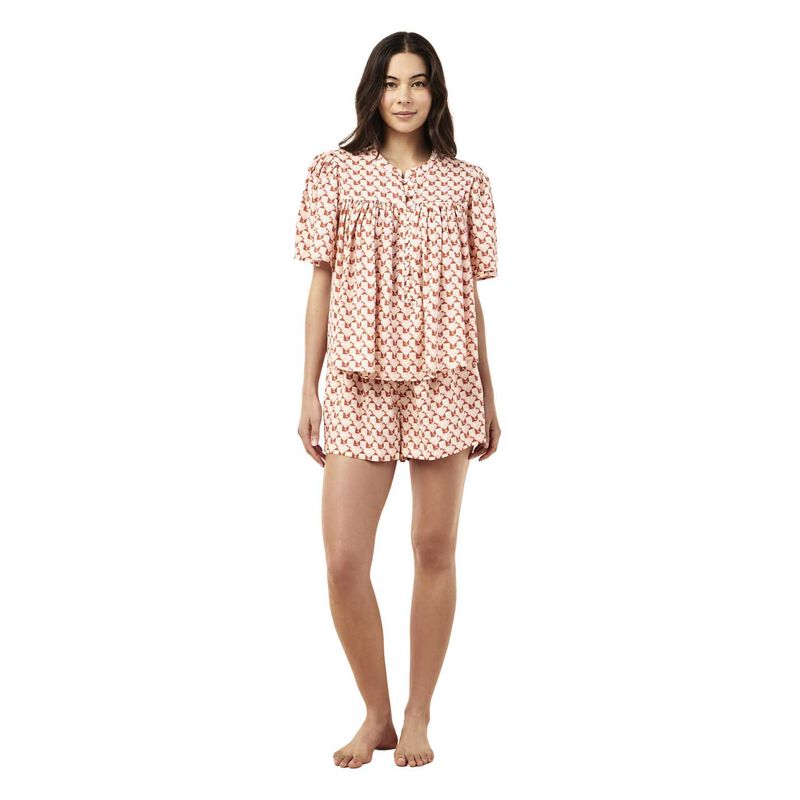 Papinelle Karen Walker Monogram Tiles Gathered Boxer PJ image number 0