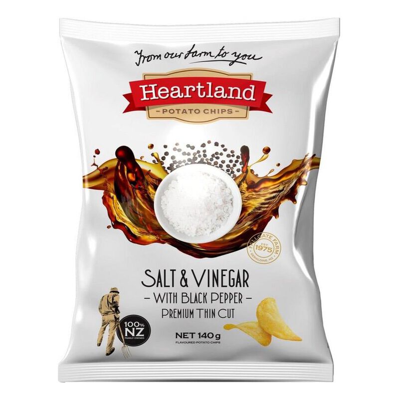 Heartland Premium Thin Cut Salt & Vinegar with Black Pepper 140g image number 0