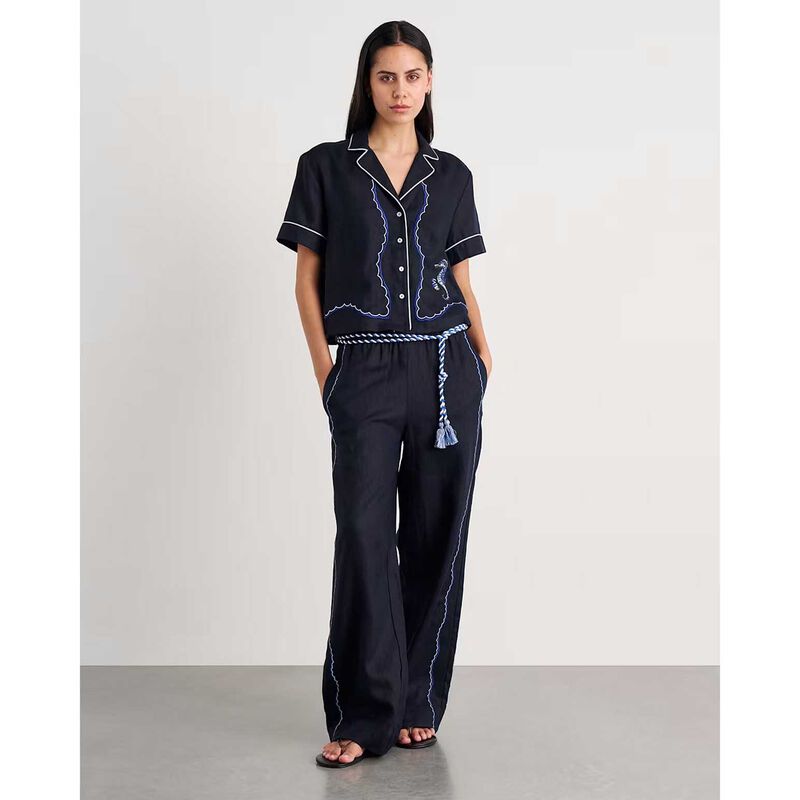 JAG Seahorse Linen Crop Ss Shirt image number 3