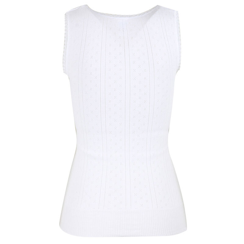 White Swan Pointelle Vest Sleeveless image number 1