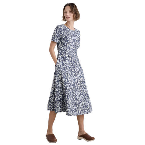 Seasalt Cornwall Fox Path Dress Shadow Blossom Indigo