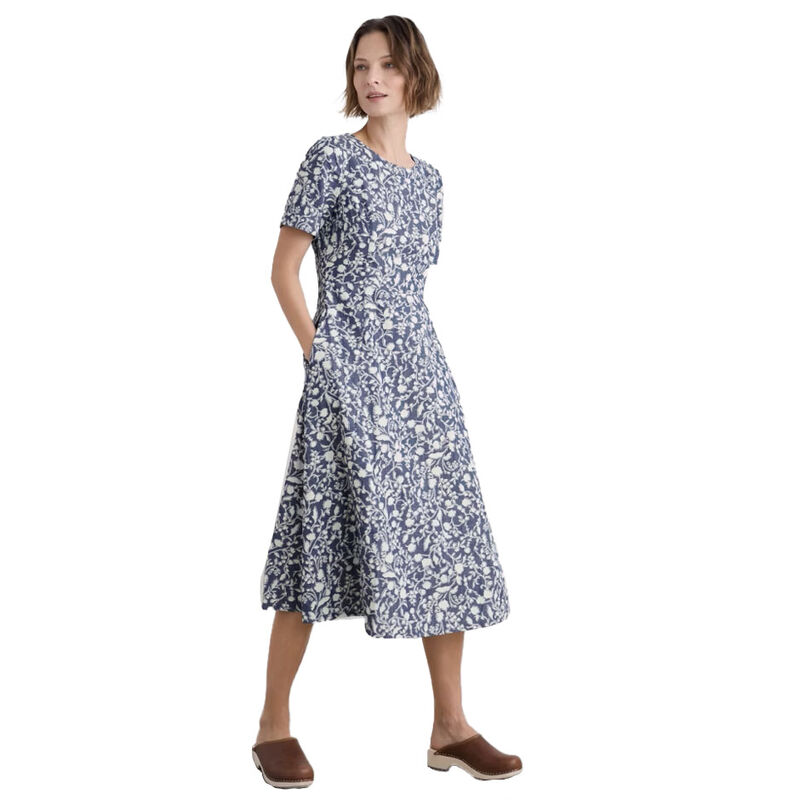 Seasalt Cornwall Fox Path Dress Shadow Blossom Indigo image number 0