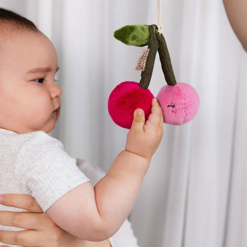 Living Textiles Plush Stroller Toy 2 Pack - Pineapple & Cherries image number 1