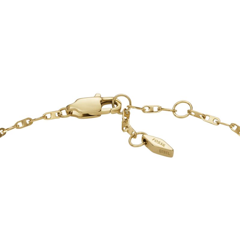 Fossil Heritage D-Link Gold-Tone Stainless Steel Chain Bracelet image number 2