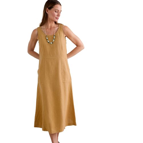 Seasalt Cornwall Sleeveless Grass Wave Dress Dark Sienna