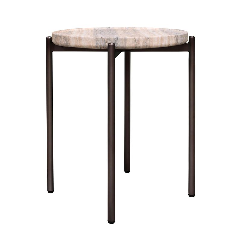 Vista Athen Low Side Table - Travertine Finish image number 1