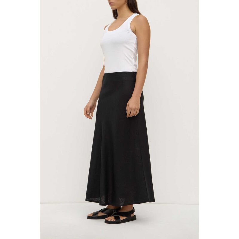 Assembly Label Melody Linen Bias Skirt Black image number 2