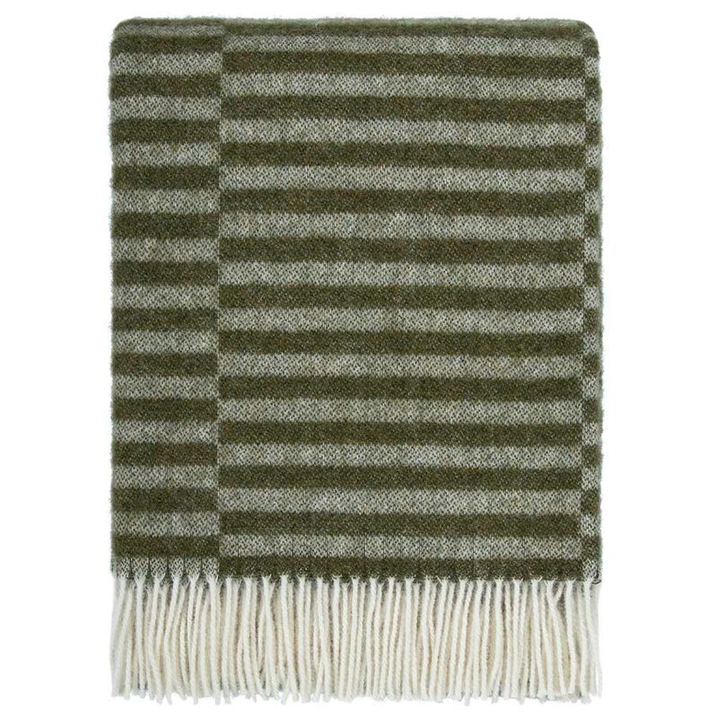 Baya Noah 100% NZ Wool Throw 130x190cm - Olive image number 0