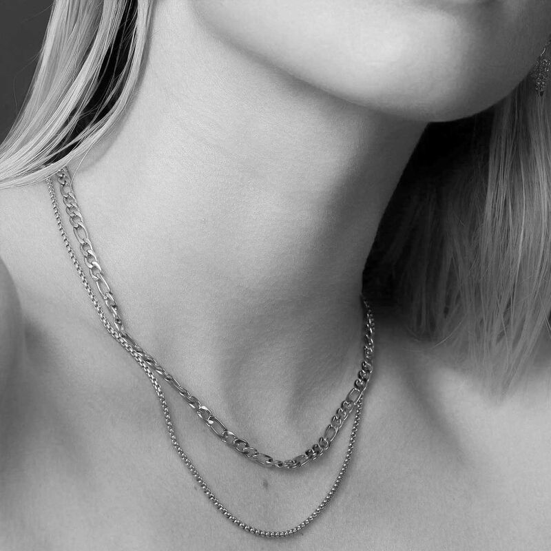 Silk & Steel Reflection Necklace image number 1