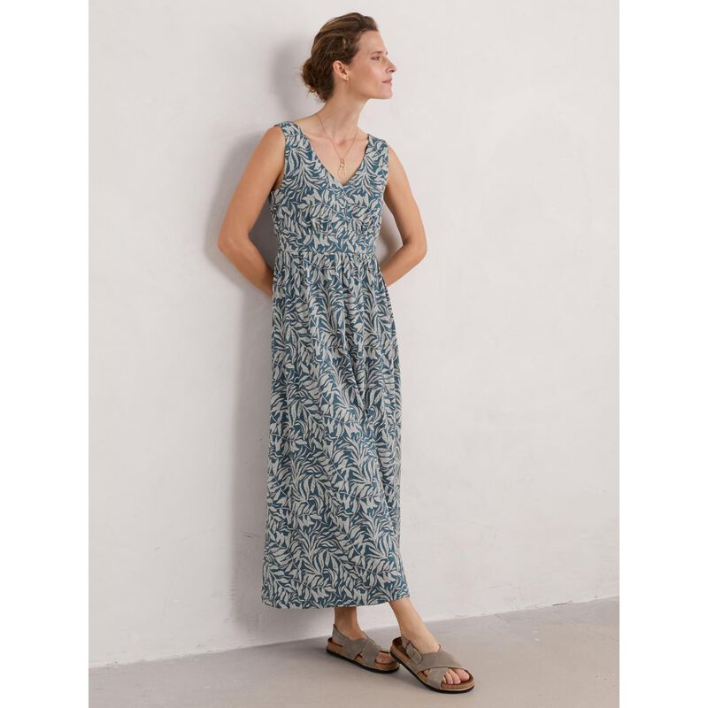 Seasalt Cornwall Polmanter Dress Dune Fronds Pool image number 3