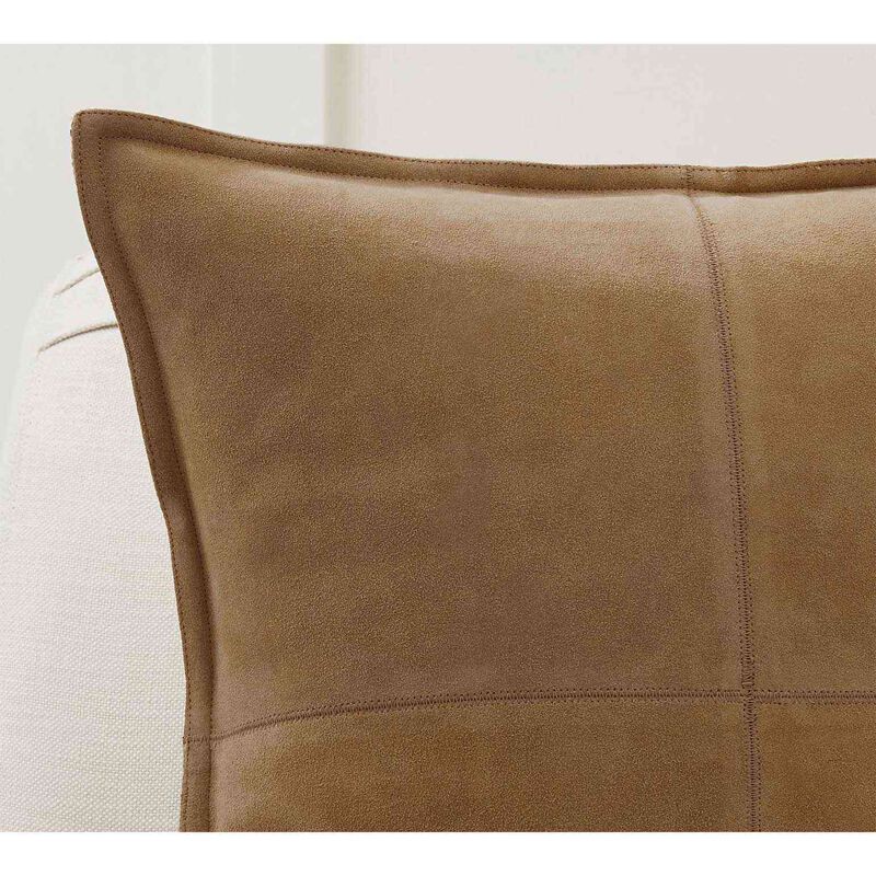 Pottery Barn Pieced Suede Cushion Cover 50cm Camel image number 1