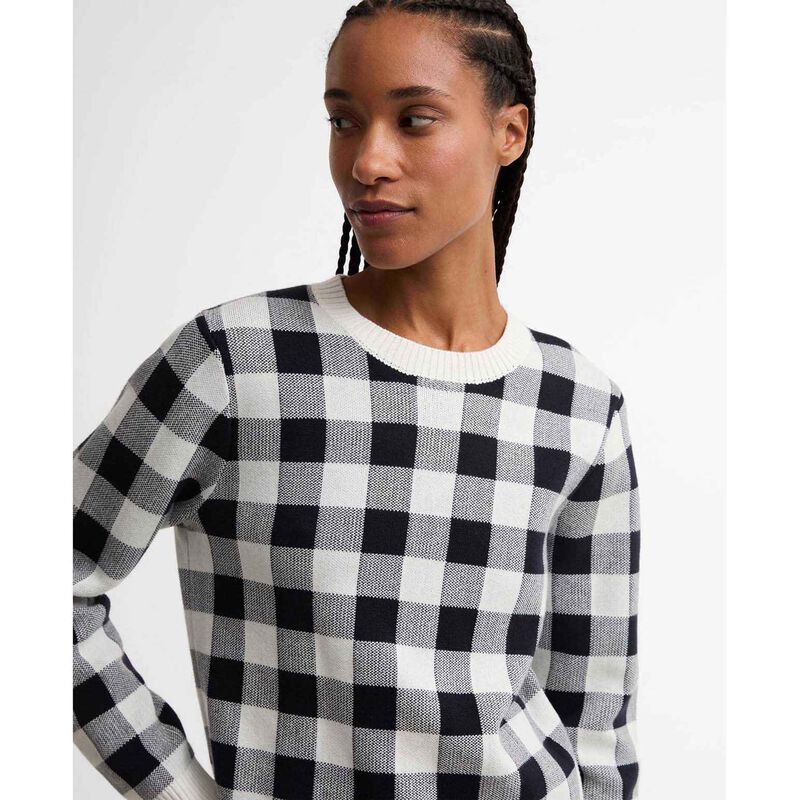 Barbour Avebury Gingham Crew Neck Jumper image number 2