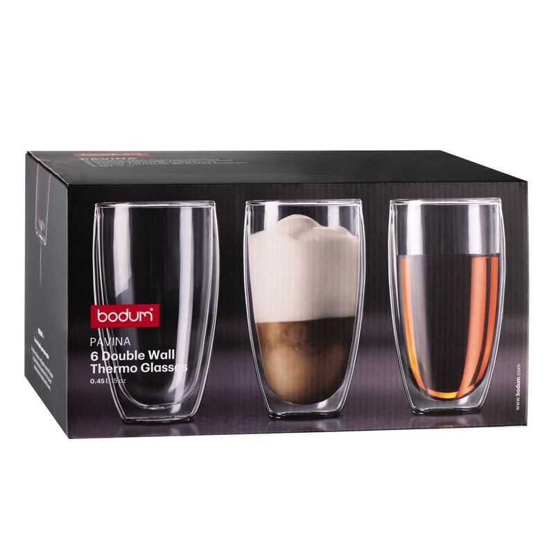 Bodum Pavina 6Pc Glass Double Wall Large 0.45L 15oz image number 1