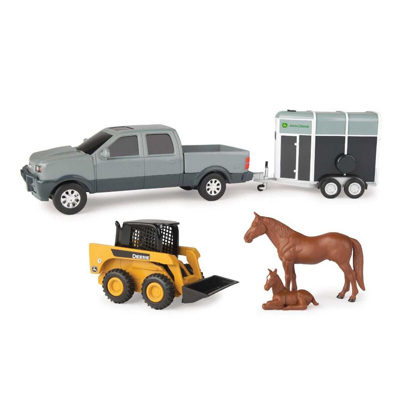 John Deere 1:32 Pickup and Livestock Trailer Set - Assorted image number 2