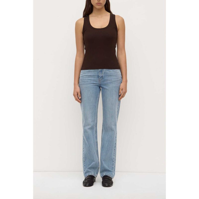 Assembly Label Robyn Scoop Neck Rib Tank Ganache image number 3