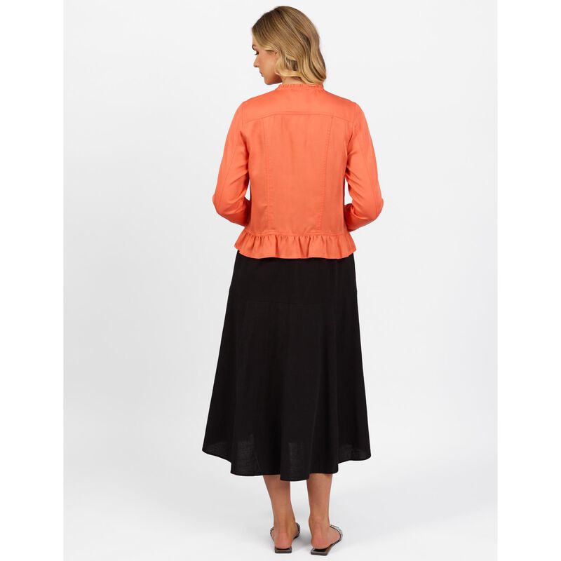 Vassalli Button Up Jacket With Frill Hem image number 9