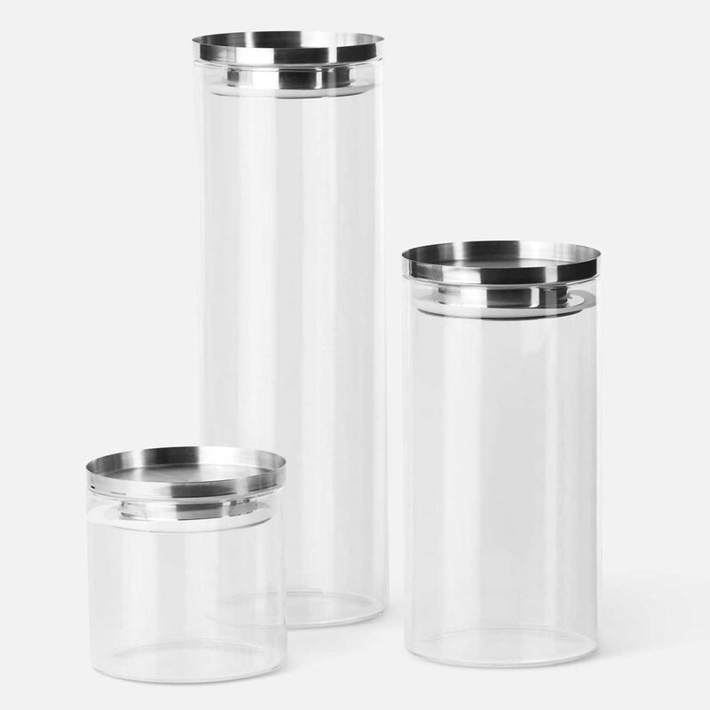 Città Stacking Canister L - Clear/Stainless Steel image number 1