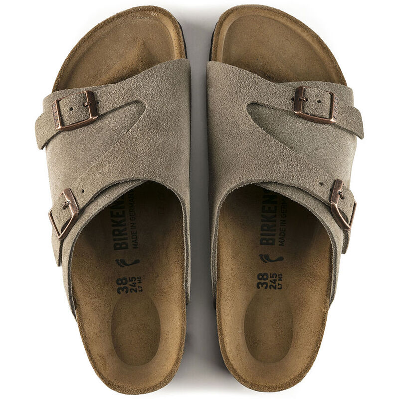 Birkenstock Z&uuml;rich Suede Taupe Regular Width Sandal image number 1