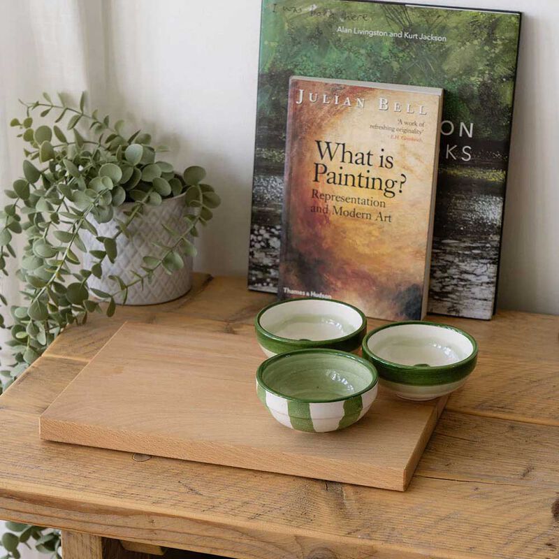 Selbrae House Ceramic Dip Bowl - Green Stripe image number 2