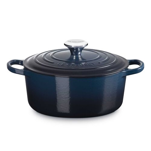 Le Creuset Signature Round Casserole Chrome Knob 24cm Nuit