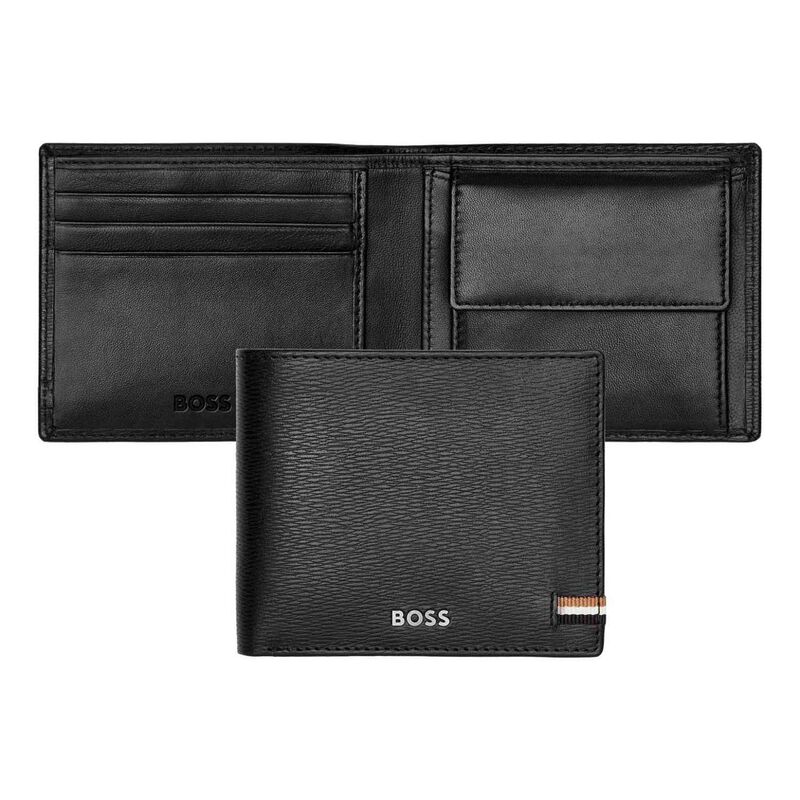 Hugo Boss Iconic Leather Coin Purse Wallet Black image number 2