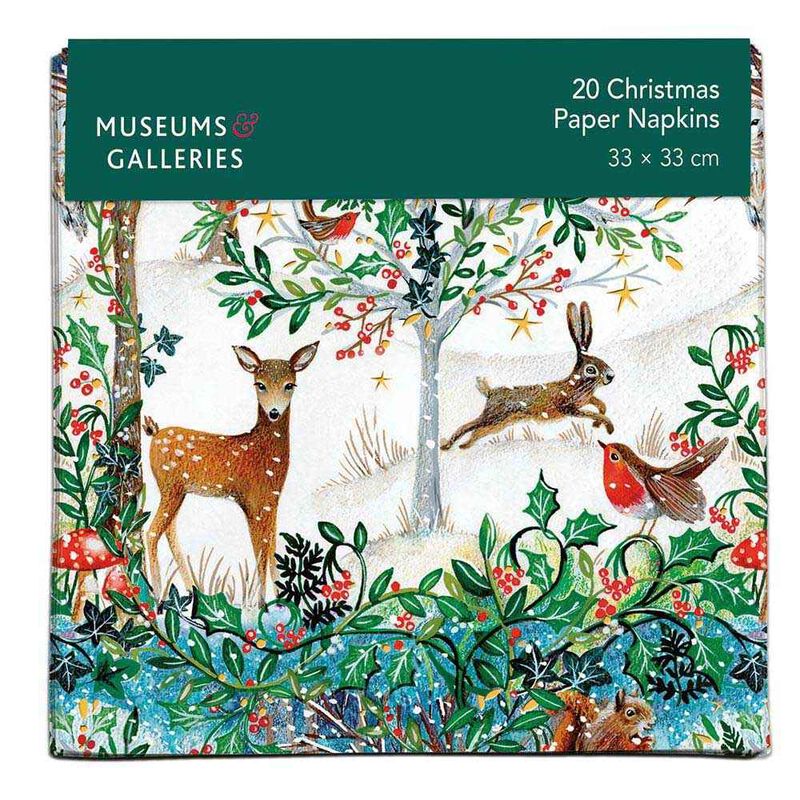 Museums & Galleries Winter Forest Glade Christmas Paper Napkins 20 Pack image number 0