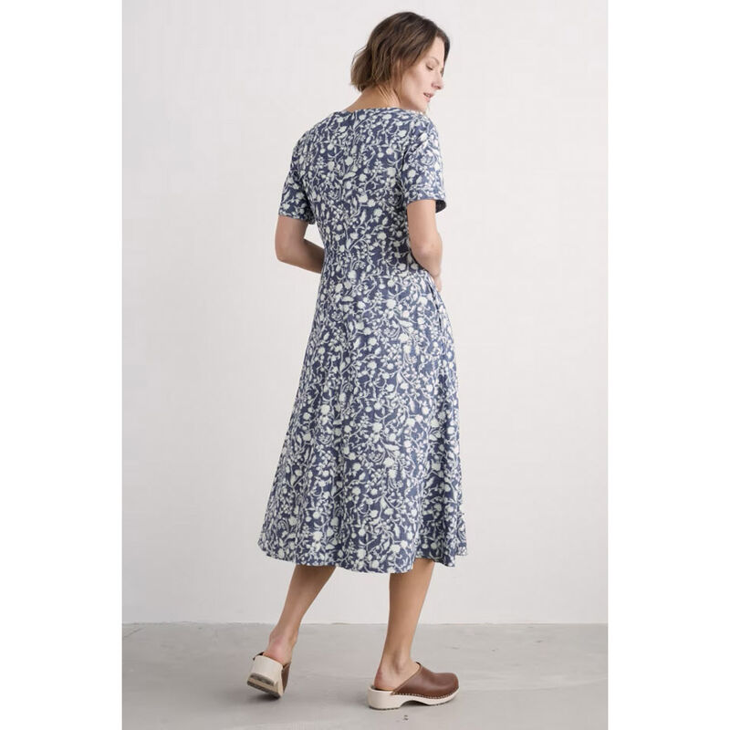 Seasalt Cornwall Fox Path Dress Shadow Blossom Indigo image number 1