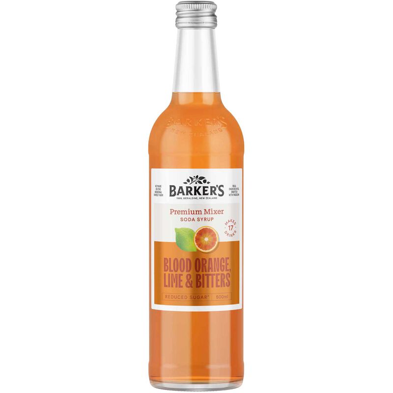 Barker's Reduced Sugar Premium Mixer Blood Orange Lime & Bitters 500ml image number 0