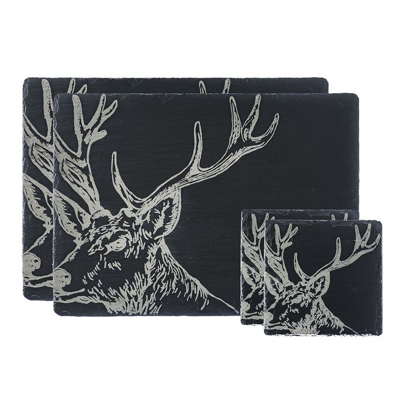 Selbrae House 2 Coasters & Placemats Set - Stag image number 0
