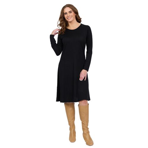 Vassalli 100% Merino Long Sleeve Swing Dress