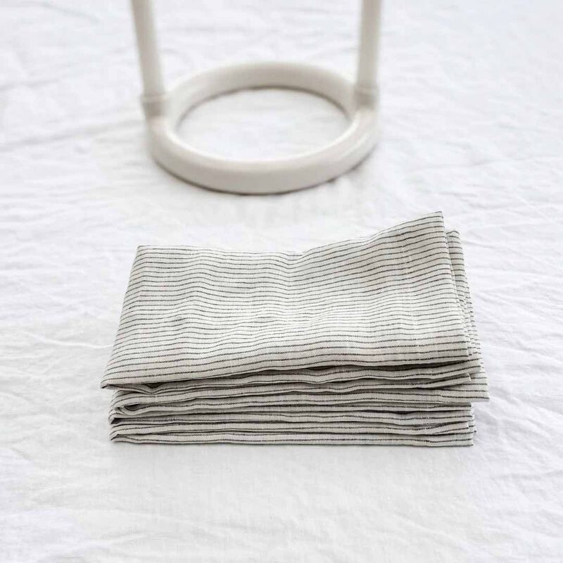 Home Lab 100% French Flax Linen Napkin Set Of 4 image number 2