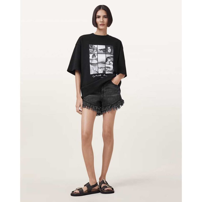 AllSaints Amelie Film Artwork Oversized T-shirt image number 3