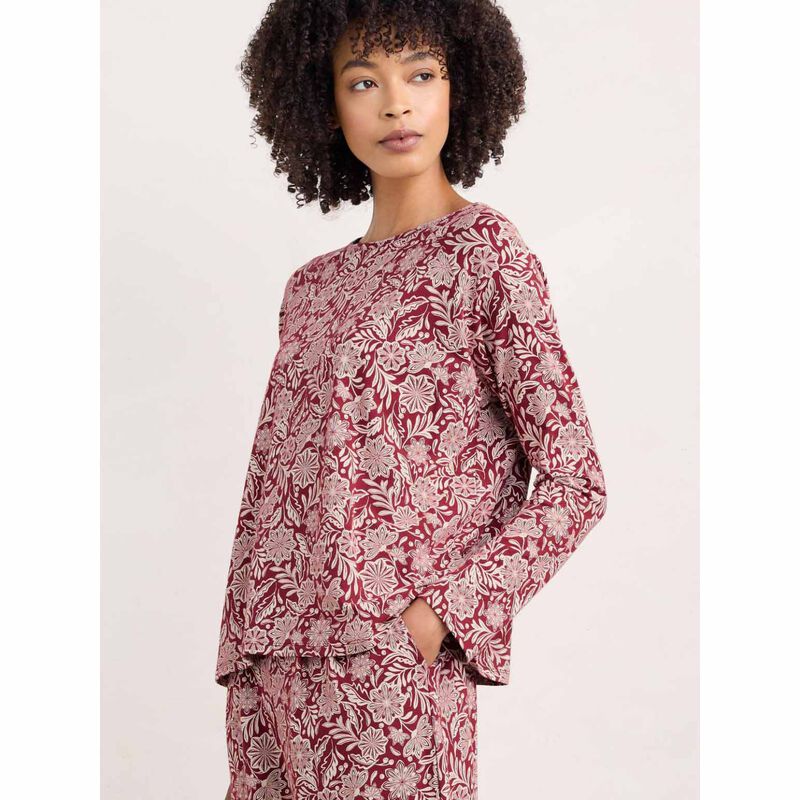 Seasalt Cornwall Setting Sun Pyjamas Folky Snowflake Dahlia Aran image number 3