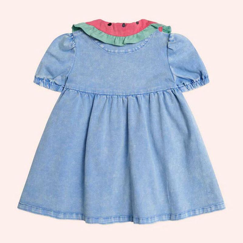 Huxbaby I Carried a Watermelon Denim Dress 6M-2Y image number 3