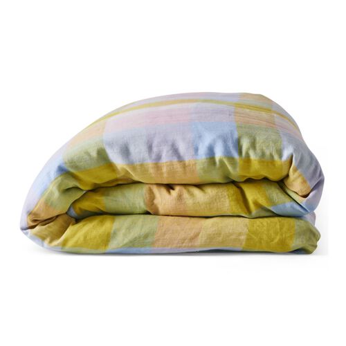 Kip&Co Corfu Tartan Linen Quilt Cover Queen
