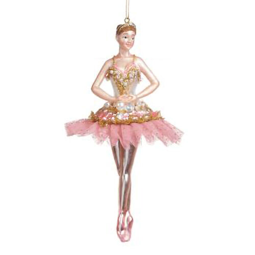 Goodwill Glass Tulle Pearl Ballerina Ornament 19cm