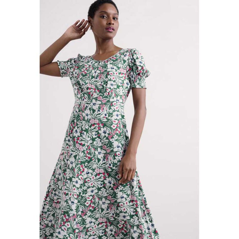 Seasalt Cornwall Marsh Violet Dress Garden Flowers Dark Forage image number 3