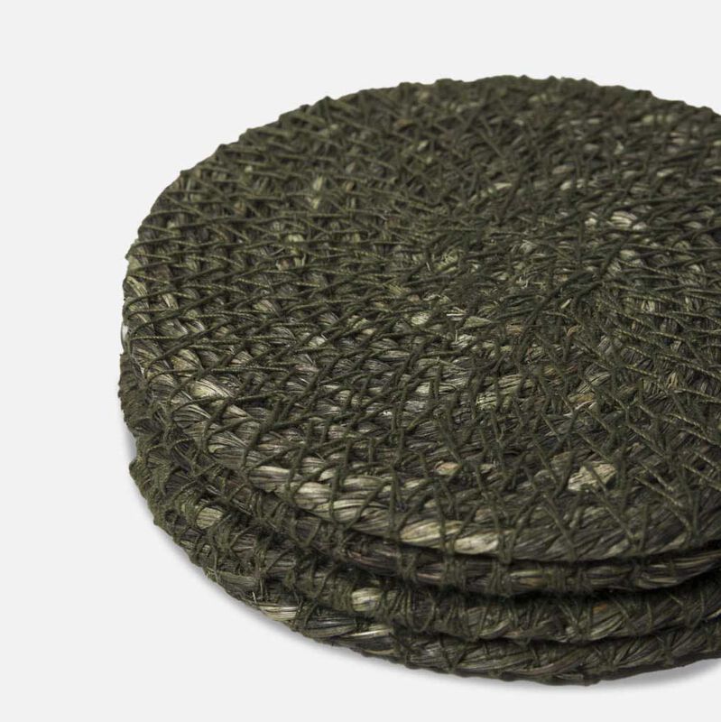 Citt&agrave; Woven Coaster Set Of 4 Olive 10cm image number 1